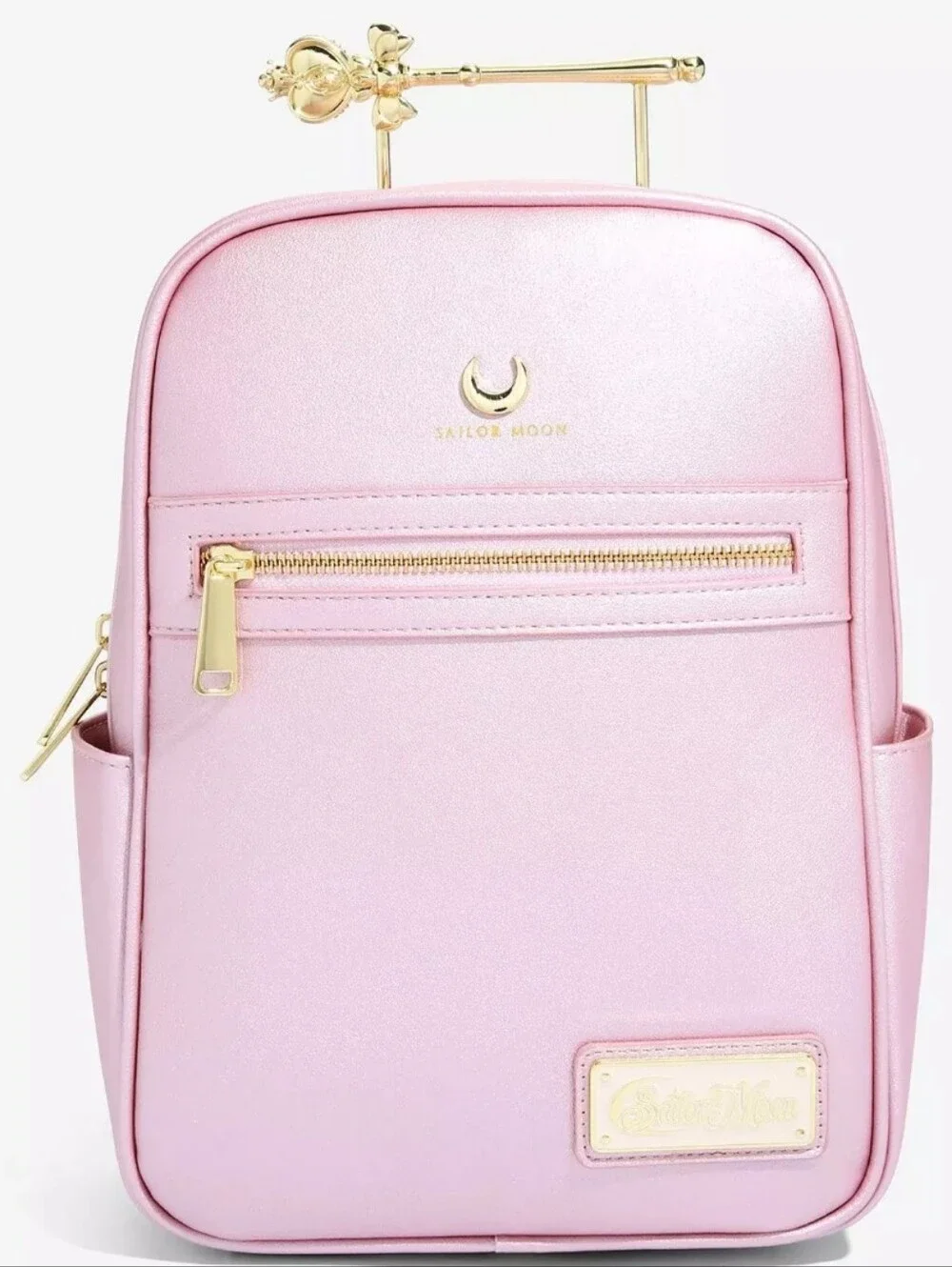Loungefly Sailor Moon Spiral Heart Moon Rod Mini Backpack Pink Gold